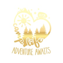 Camp Life Sticker 17x17 Cm Gold