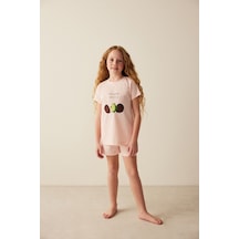 Penti Kız Çocuk Avokado Baskılı Pijama Takımı Pembe