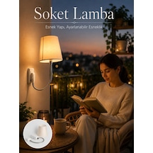 Priz Lambası Esnek Kollu Yatak Başı Aydınlatma Diğer