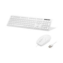 Klavye Ve Mouse Seti - Beyaz Km8520 Diğer