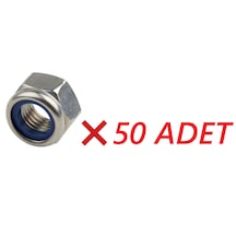 Paslanmaz Fiberli Somun. M10. 50 Adet. 10mm.