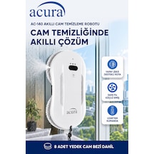 Acura AC-140 Sıvı Püskürtmeli Aı Cam Silme Robotu Uzaktan Kumandalı + 8 Yedek Ped