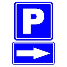 P Otopark Sağ Yön Levhası Levha 50x70 Cm Galvaniz Saç 0,4 Mm