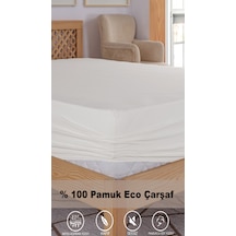 Penye Lastikli Çarşaf, 180 200 Battal Boy %100 Pamuk Örme Kumaş, 145 Gr/m² Krem