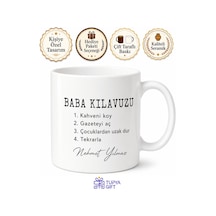 Baba Kılavuzu Yazılı Esprili Tasarım Kupa Bardak Babalar Günü Hediye Beyaz / Çok Renkli