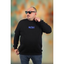 Moc Grande Mocgrande Büyük Beden Erkek Sweat Malcolmx 22735 Sıyah Siyah