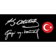 3 Parça 30Cm Gazi Mustafa Kemal + Kemal Atatürk Imzası + Bayrak