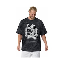 Tasarım Korn Rock Metal Müzik Grubu Baskılı Unisex Oversize Vinta Siyah