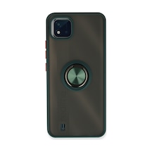 Realme C11 2021 Uyumlu Kılıf Montreal Yüzüklü Silikon Kapak - Yeşil