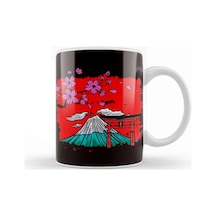 Japan Sakura Cherry Blossom Tree Volcano Japanese Art Nature Kupa Bardak Porselen Karışık