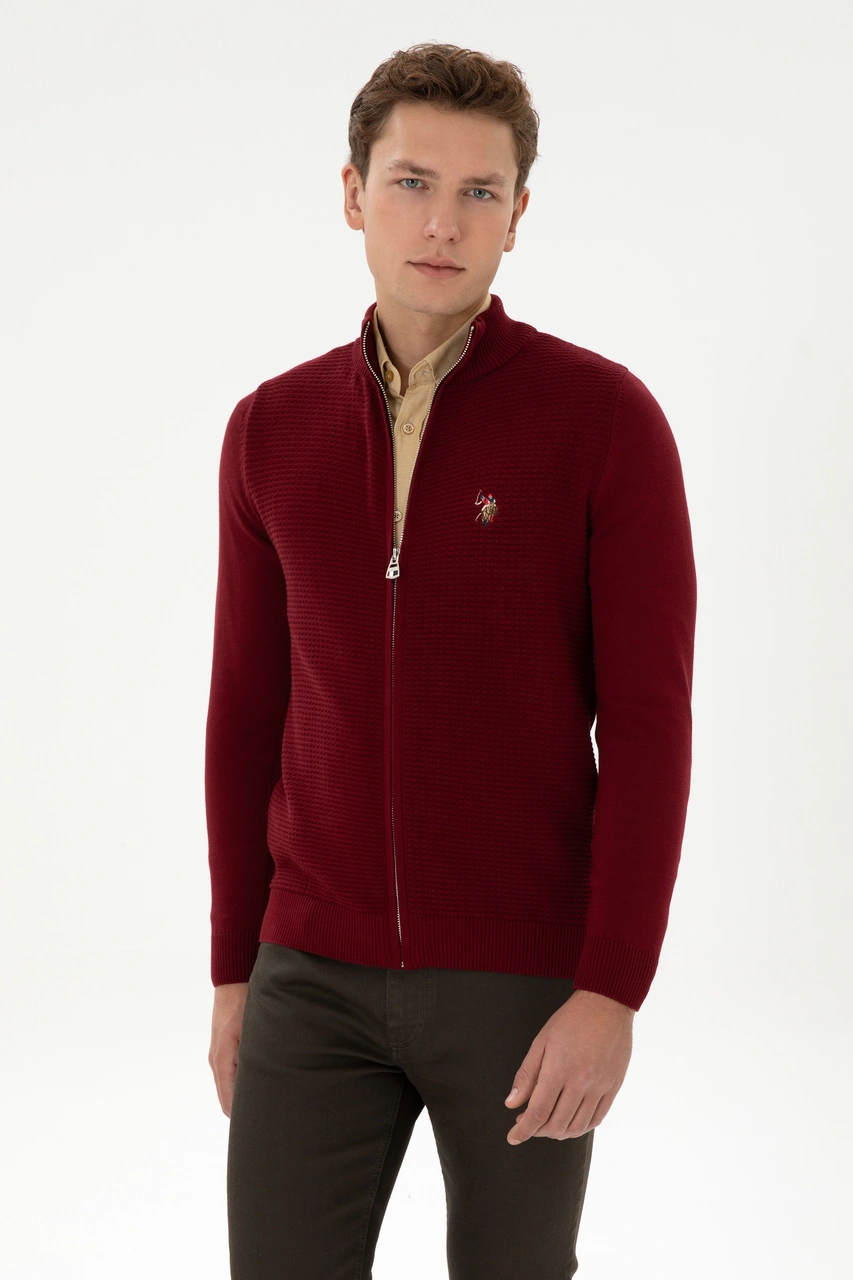 U.s. Polo Assn. Erkek Bordo Hırka Triko 50317151-vr014 Bordo