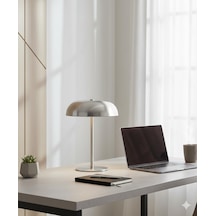 Modern Dokunmatik Ayarlı Led Masa Lambası Şarj Edilebilir & Taşınabilir Gold, Gümüş, Krem Seçenekleri Gümüş .