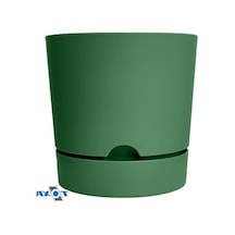 Drenajlı Plastik Çiçek Saksısı, 1 Adet, 3,3 Litre Kapasite, Yeşil Renk