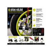 781mv 12x11 Cm Boy 16mm Çapında Motosiklet Disk Kilidi Kelepçeli Çelik U-bar Ve Kırmızı Hatırlatma Kablosu