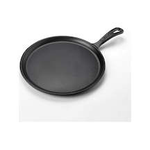 Döküm Krep / Pizza / Pancake Tavası, Yuvarlak, Metal Saplı, 26cm, Siyah
