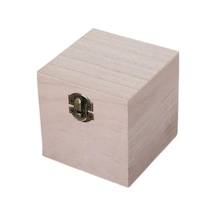 Depolama Tutucu Retro Tarzı Kapaklı Tasarım Kare Şekilli Ahşap Vintage Takı Küçük Öğeler İçin Saklama Kutusu Natural