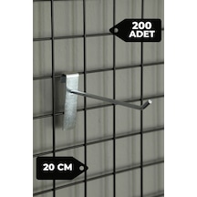 20 Cm 200 Adet Tel Pano Kancası Raf Askısı Galvaniz