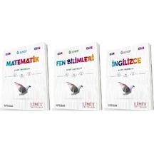Limit 8. Sınıf Matematik + Fen + İngilizce Soru Seti 3 Kitap 2023