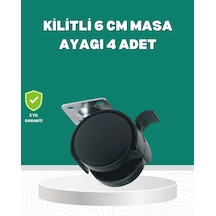 Mey İthalat Zemin Korumalı Kilitli Ayak Tekerlek Seti 6 Cm Çok Renkli