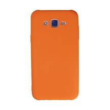 Samsung Galaxy Uyumlu J7 Kılıf Nano İçi Kadife Silikon - Turuncu Bz8683140253875