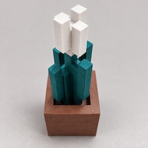 Piksel Lale Biblo - 3d Baskı, Minecraft Esintili Beyaz