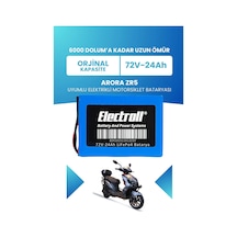 Arora Zr5 Uyumlu Batarya Standart Kapasite Lifepo4 72v 24ah Elektrikli Motorsiklet Bataryası