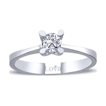 Lova E Renk 0,28 Karat Pırlanta Tektaş Yüzük - 1070126