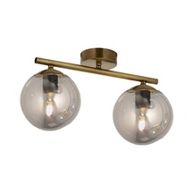 Gold Ikili Modern Füme Camlı Plafonyer Avize