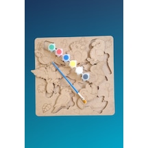 Çocuklar İçin Zeka Ve Beceri Geliştiren Kanatlılar Ahşap Boyama Puzzle Seti