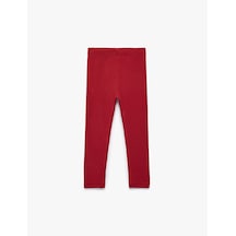 Koton Pamuklu Beli Lastikli Kaşkorse Basic Uzun Tayt Bordo 7wmg40004ak