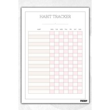 Alışkanlık Takibi - Habit Tracker - A4 Ebat - 30 Yaprak - Günlük Haftalık Planlayıcı - Planner Diğer