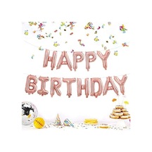 Happy Birthday Rose Gold Harf Folyo Balon Set