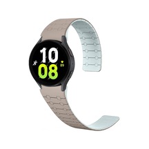 Galaxy Watch 6 40mm Nvth Krd-111 20mm Çizgili Desenli Silikon Kordon-haki