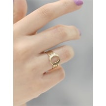 14 Ayar Altın Kaburga O Harfli Yüzük