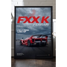Ferrari Fxx-k Siyah Ahşap Çerçeveli Poster, Dekoratif Araba Duvar Tablosu