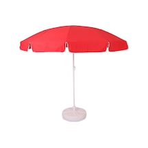 Polyester 2 Metre Kırmızı Şemsiye - Tepeden Kırmalı Plaj Şemsiye - Bahçe Şemsiyesi - Balkon Şemsiyesi
