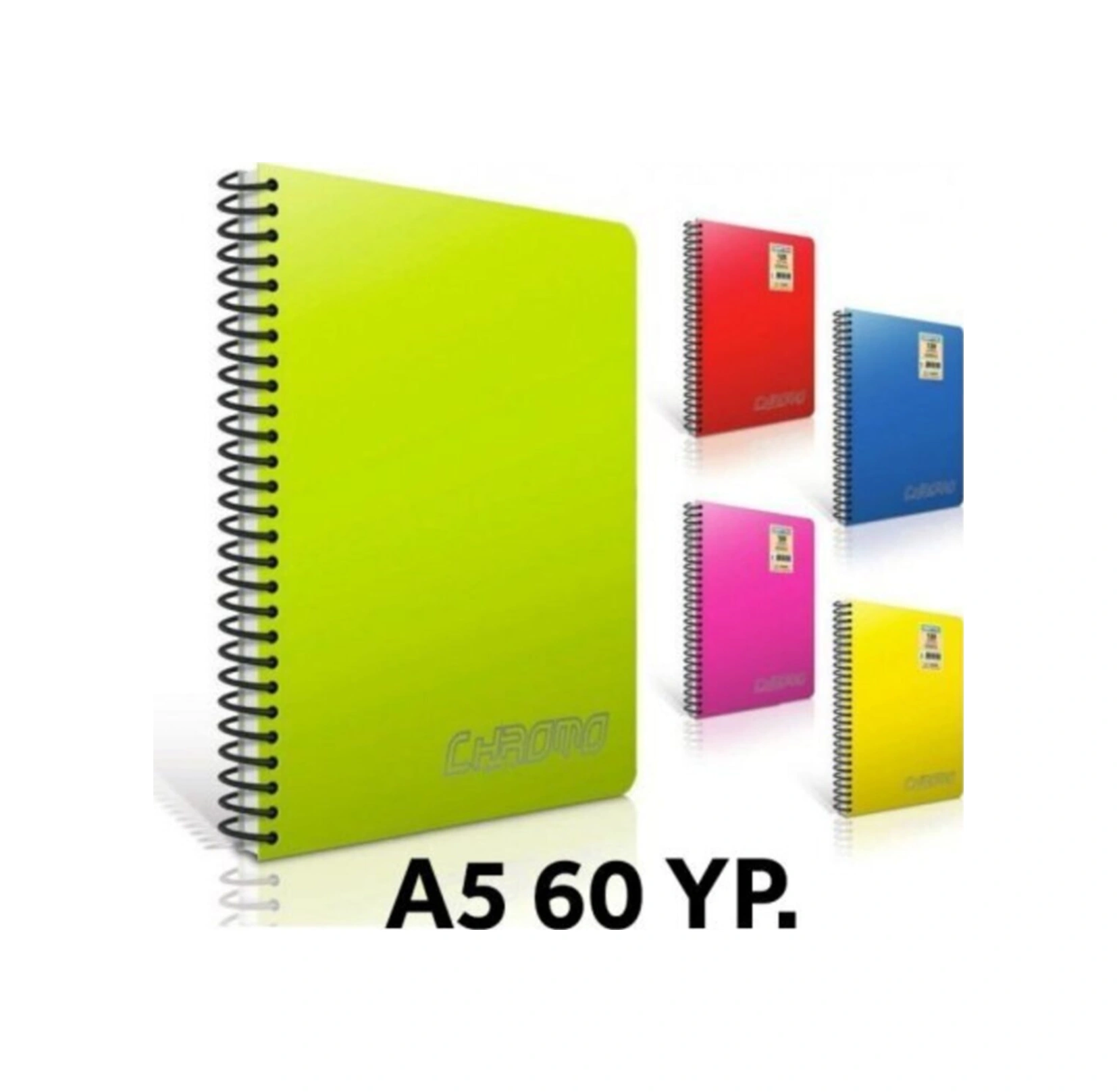 Chromo 60 Yaprak A5 Çizgili 4 Adet Plastik Kapak Defter