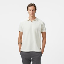 Nautica Erkek Krem Classic Fit Polo Yaka T-shirt Düz K55560t Krem