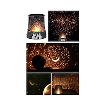 Star Master Yıldız Yansıtmalı Gece Lambası Projeksiyon Bebek Odası Lambası Siyah