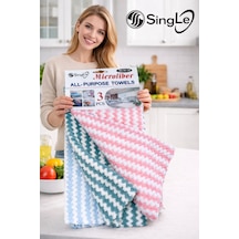 3 Adet Mikrofiber Yumuşak Dokulu Temizlik Bezi 30 30 Cm Mutfak Bezi Leke Tutmaz Koku Yapmaz Diğer