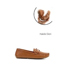 Gönderi(R) Gönderi R Kadın Taba Antik Tokalı Rok Hakiki Deri Comfort Loafer Ddza78245125 Taba Antik
