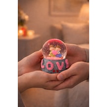 Aşk Temalı Led Işıklı Kar Küresi 9 Cm Romantik & Anlamlı Sevgili Hediyesi