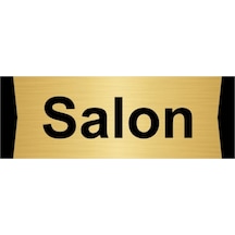 Salon 7x20cm Altın Renk Metal Yönlendirme Levhası