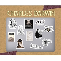 Charles Darwin Macbook Notebook Tablet Telefon Ajanda Laptop Defter Sticker Seti Diğer