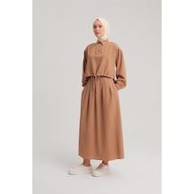 Armine Eteği Pileli Polo Yaka Takım 24y6809 Camel-camel