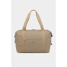 Smart Bags Orta Boy Su Geçirmez Extra Hafif Krınkıl Kumaş El Valizi Ve Spor Çantası Açık Kahve Açık Kahverengi