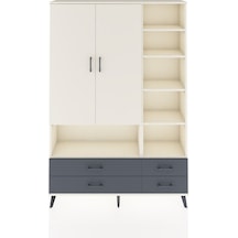 Arges Dolap 10 Raflı 4 Çekmeceli 2 Kapaklı 132x30x195 Aytaşı-aytaşı/antrasit Aytası/antrasıt