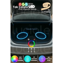 2 Li 6x9" Oval Rgb Neon Hoparlör Kapağı Rf Kumandalı Renk Efektli Aydınlatma Seti 12v Modifiye