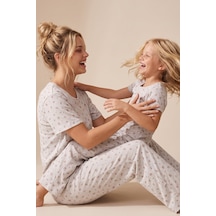 Siyah İnci Pamuklu Fitilli Kaşkorse Örme Pijama Takım 26120402 Taş Rengi