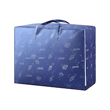 Unimarket Yatak Saklama Çantası Fermuarlı Yorgan Elbise Büyük Kapasiteli Baskı Büyük Yük Taşıyan Çift Saplı Toz Geçirmez Nem Geçirmez Battaniye Yastık Ev Taşıma Koyu Mavi M M8jca4